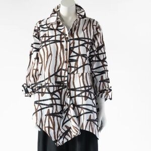 Kaliyana Brown and black Architect cotton shirt XL